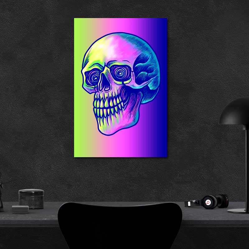 Tableau Pop Art Tête de Mort