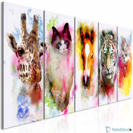Tableau Portrait Animaux Colorés - TabloDéco.fr