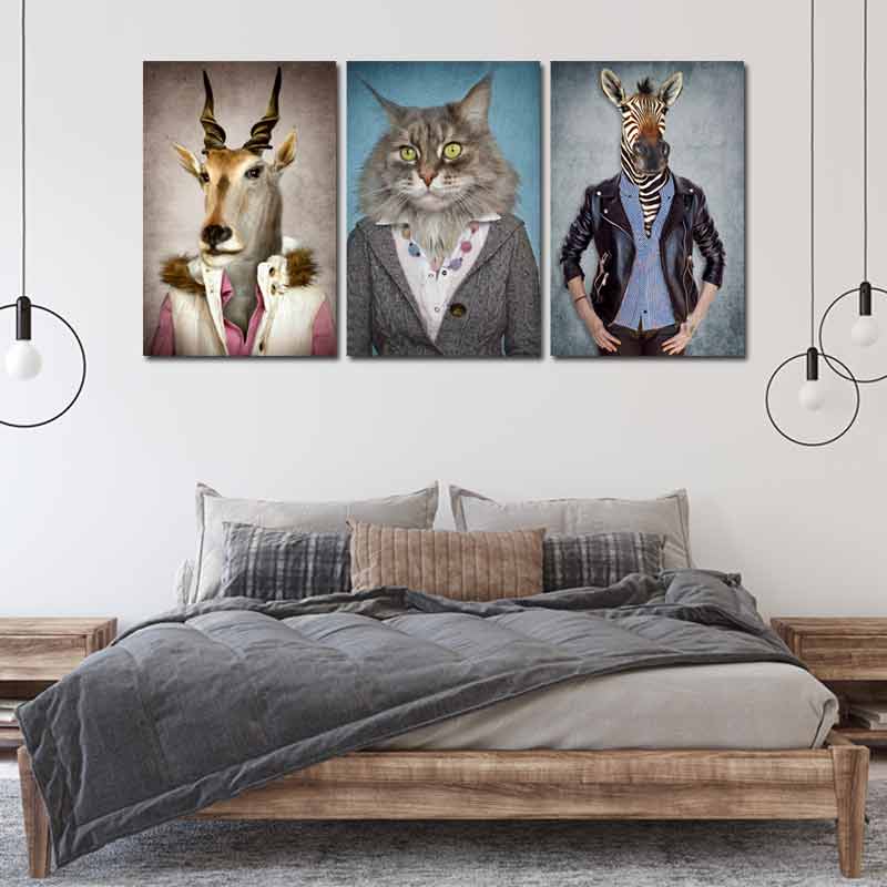 Tableau sur toile Portrait Animaux Humanisés