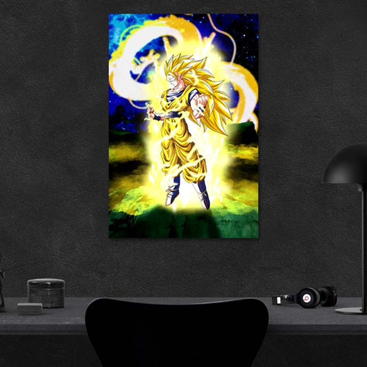 Tableau décoration Sangoku en Super Saiyan 3