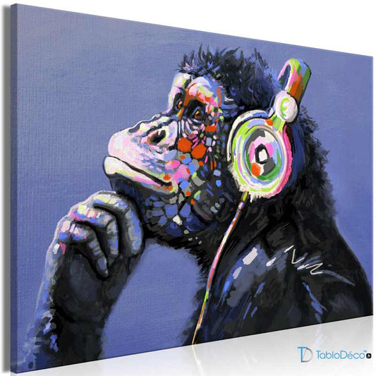 Acheter un Tableau Singe Casque Audio