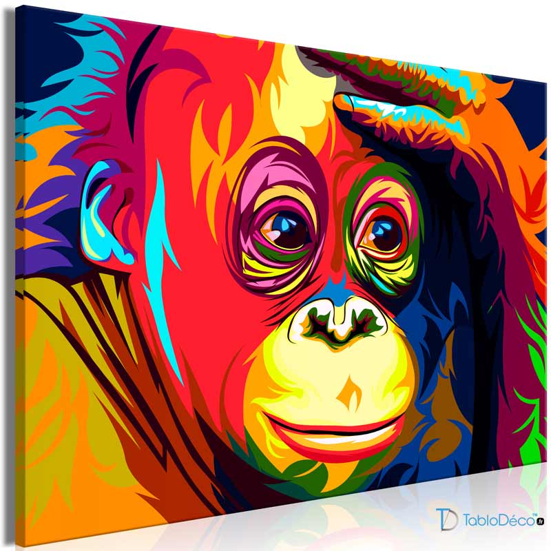 Acheter un Tableau Singe Multicolore