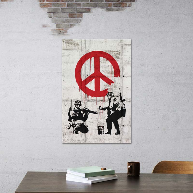 Tableau Banksy "Soldiers Painting Peace" - TabloDéco.fr