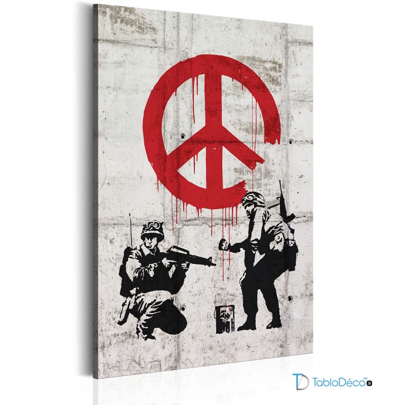 Acheter une reproduction sur toile de "Soldiers Painting Peace" de Banksy - TabloDéco.fr