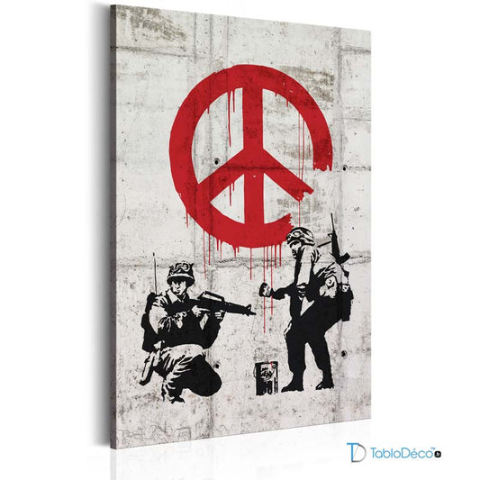 Acheter une reproduction sur toile de "Soldiers Painting Peace" de Banksy - TabloDéco.fr