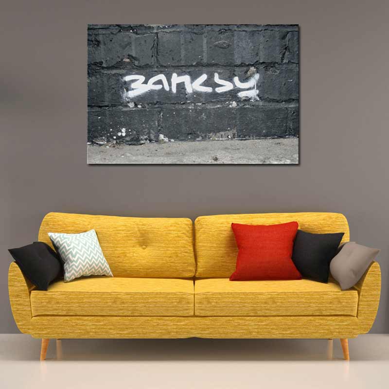 ▷ Tableau sur toile Street Art Graffiti Banksy Signature