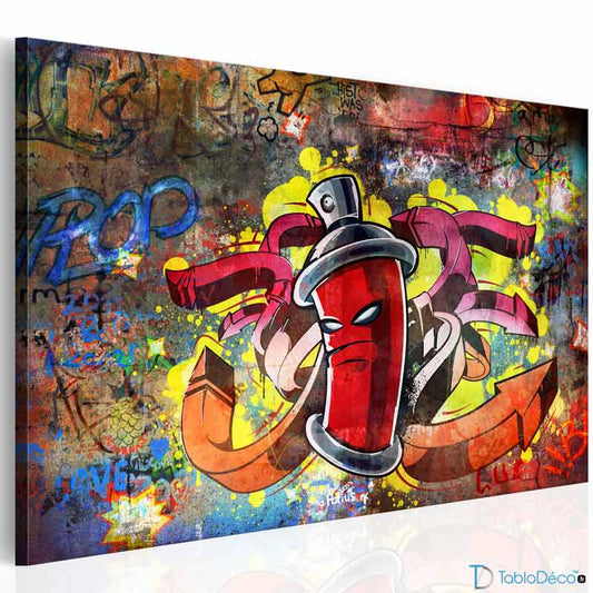 Tableau Street Art Graffiti Multicolore 1 panneau