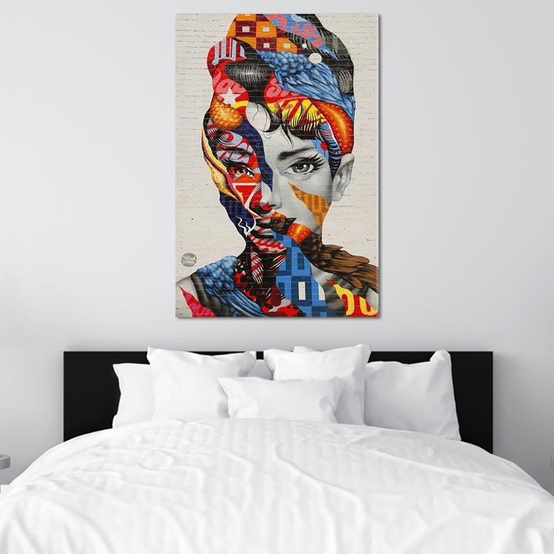 Toile imprimée Street Art Visage Femme - TabloDéco.fr