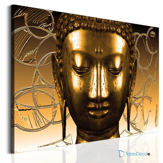 Acheter un Tableau Tête de Bouddha Doré - TabloDéco.fr