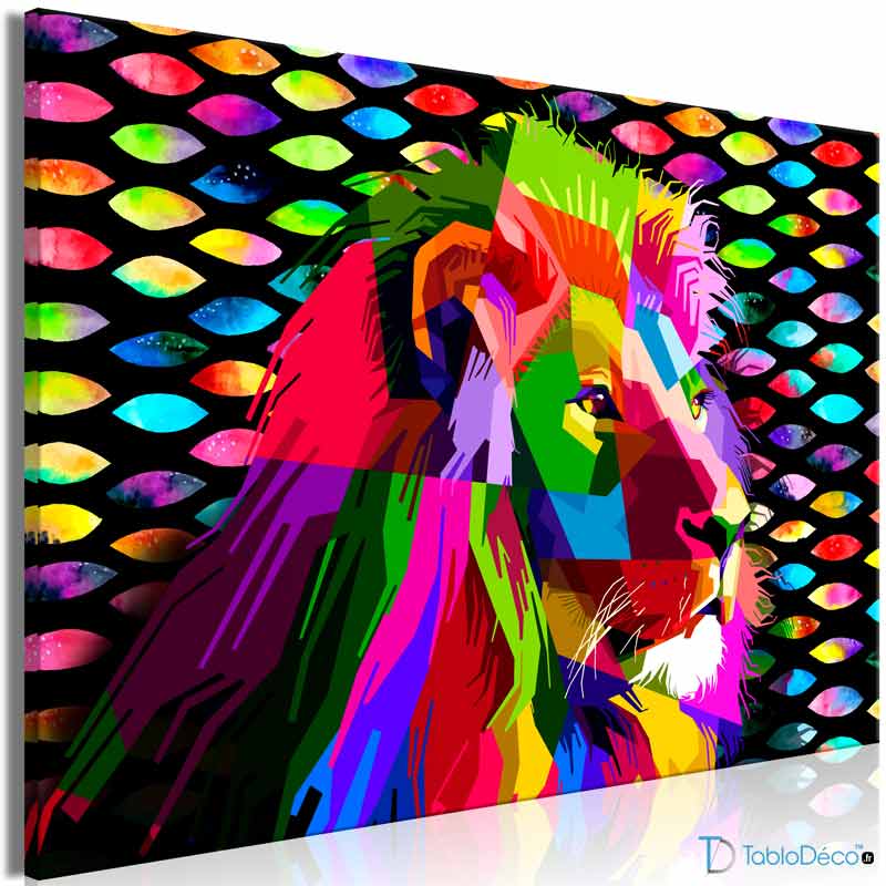 Tableau Tête de Lion Couleur