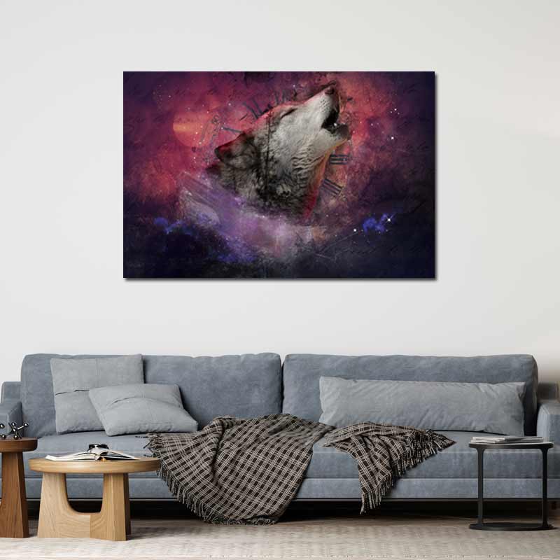 Tableau Mural avec une Tête de Loup