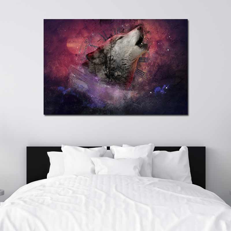 Tableau sur toile avec une Tête de Loup