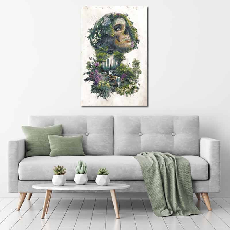 Tableau sur toile Tête de Mort d'Art