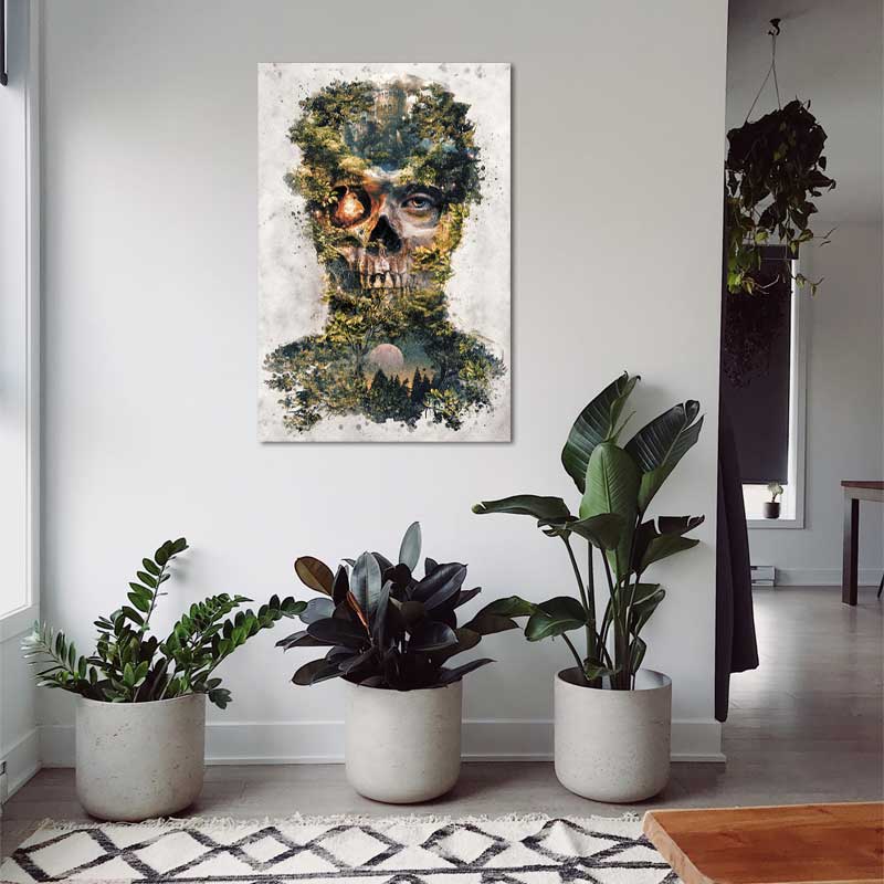 Toile décorative Tête de Mort Cachée - TabloDéco.fr