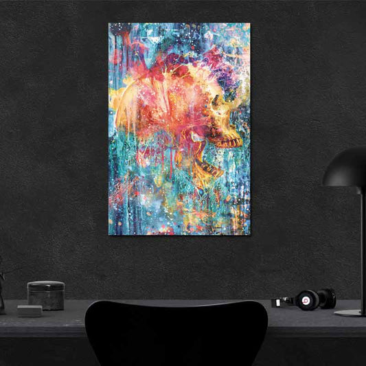 Tableau Tête de Mort Coloré