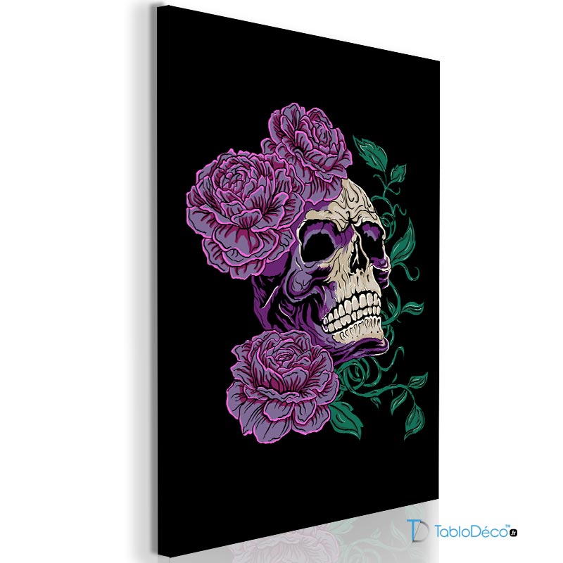 Acheter un Tableau Tête de Mort Design Fleurie - TabloDéco.fr