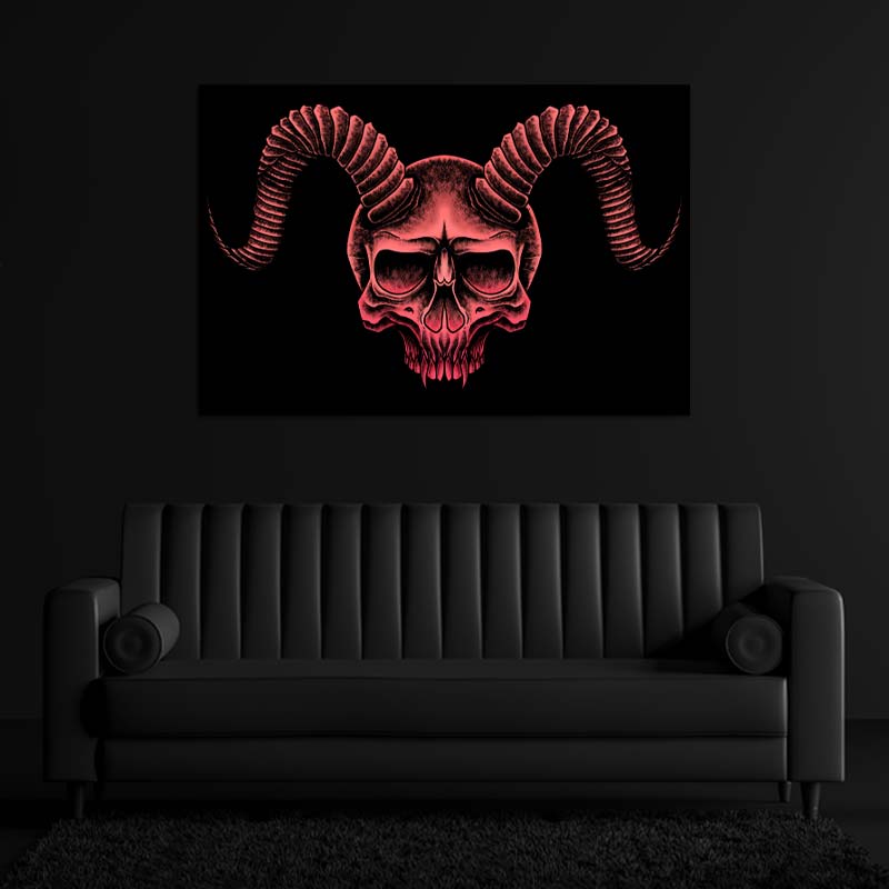 Toile murale de décoration avec une Tête de Mort Gothique