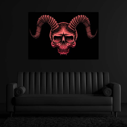 Toile murale de décoration avec une Tête de Mort Gothique