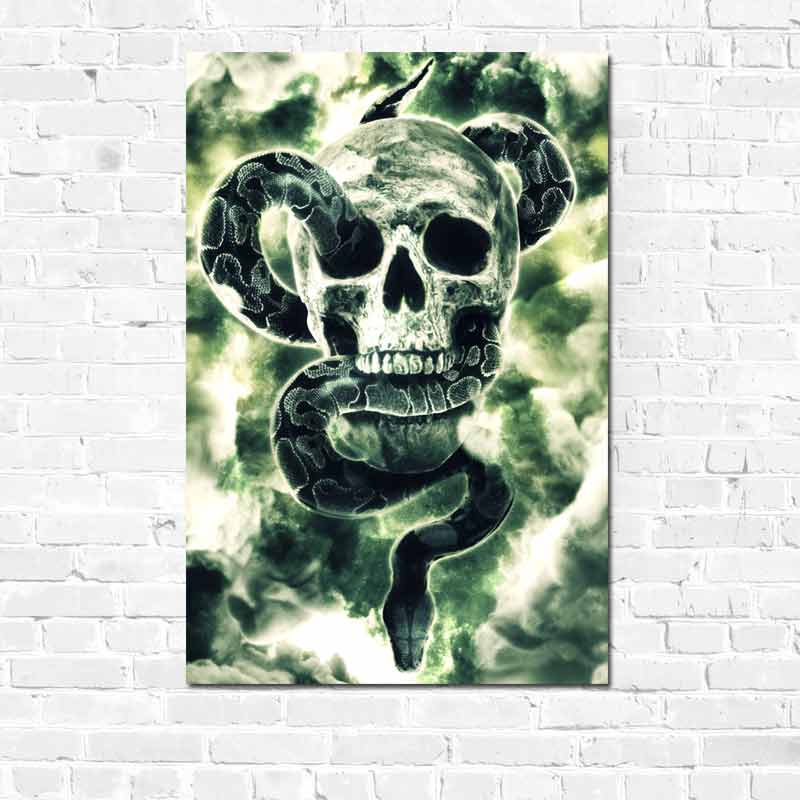 Tableau Tête de Mort Serpent