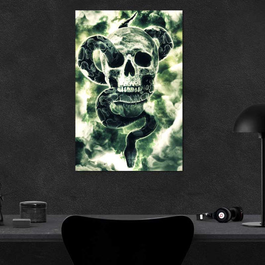 Tableau Tête de Mort Serpent - TabloDéco.fr