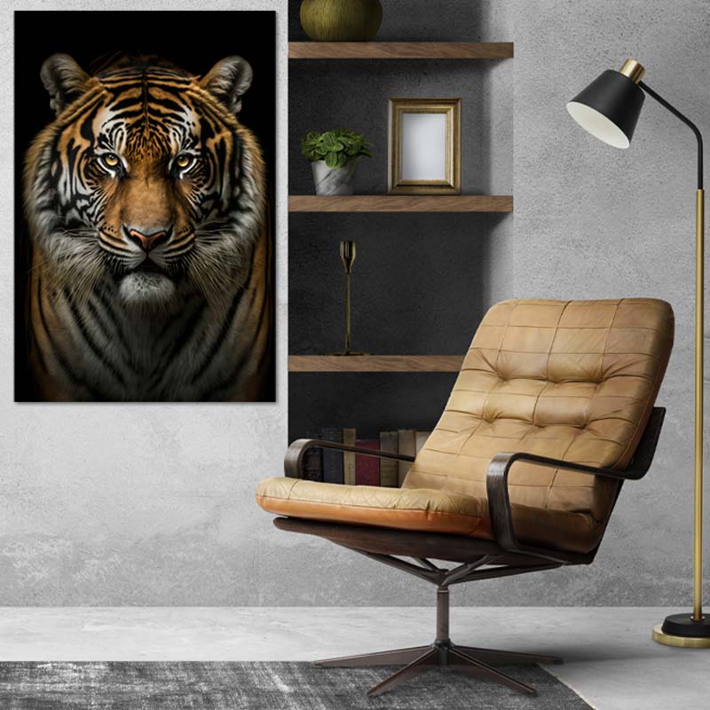 Tableau de décoration d'une Tête de Tigre - TabloDéco.fr