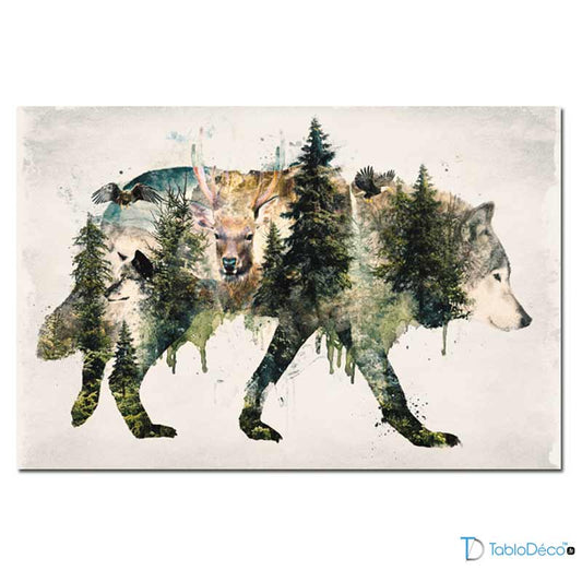 Tableau sur Toile d'un Loup