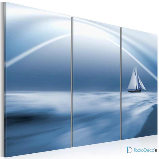 Tableau Triptyque Bateau
