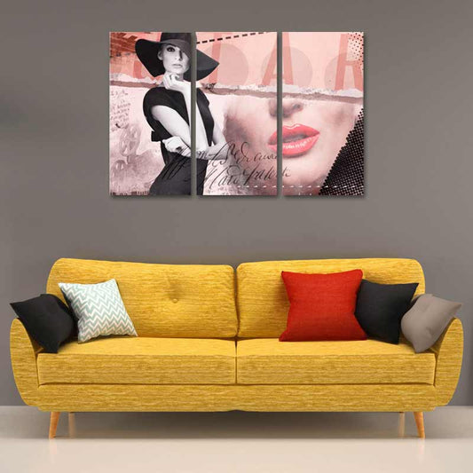 Triptyque sur toile d'une Femme