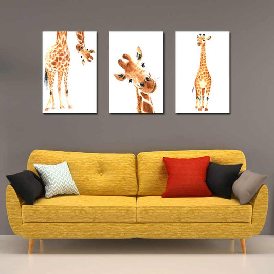 Tableau Triptyque Girafe