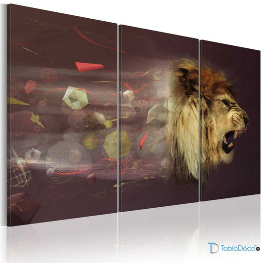 Tableau Triptyque Lion