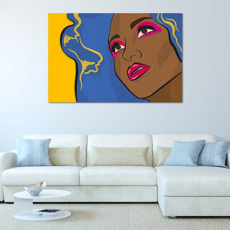 Tableau Visage Femme Pop Art - TabloDéco.fr