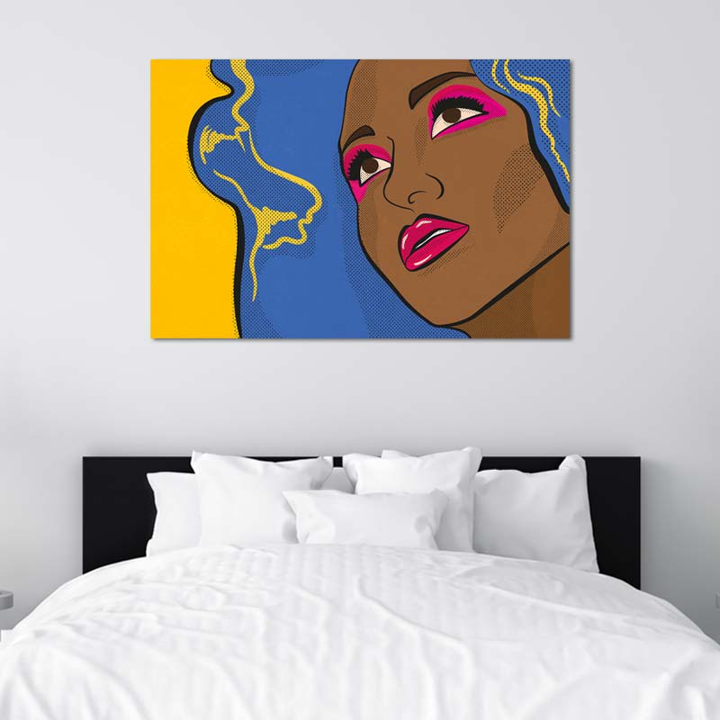 Toile décorative Visage Femme Pop Art - TabloDéco.fr