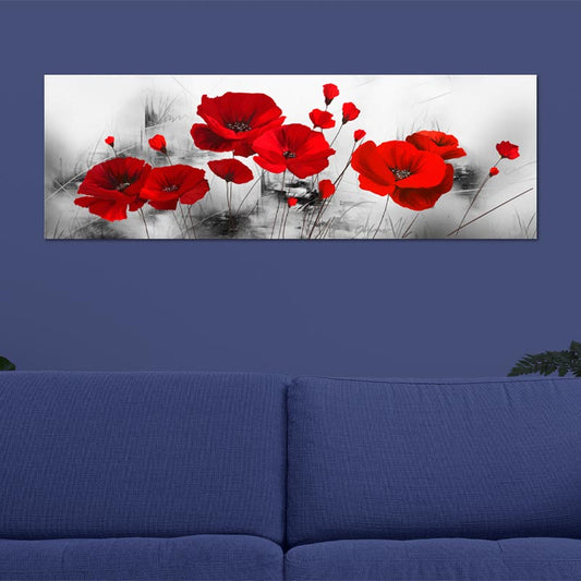 Toile décorative XXL Panoramique Coquelicots - TabloDéco.fr