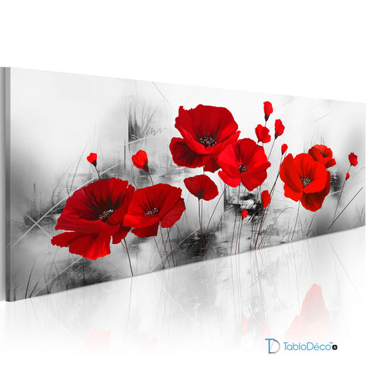 Acheter un Tableau XXL Panoramique avec des Coquelicots - TabloDéco.fr