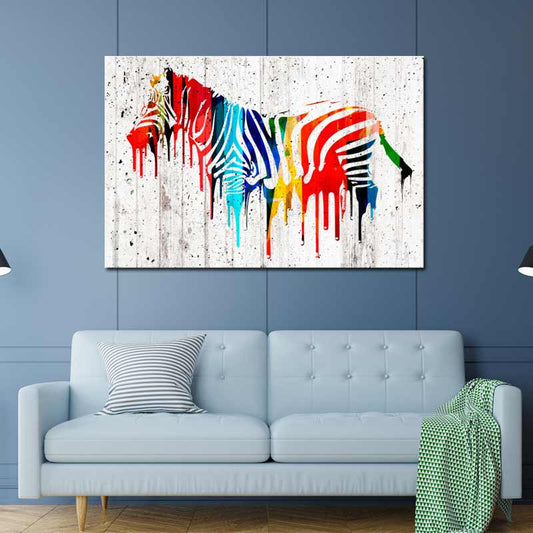Acheter un Tableau Zèbre Coloré