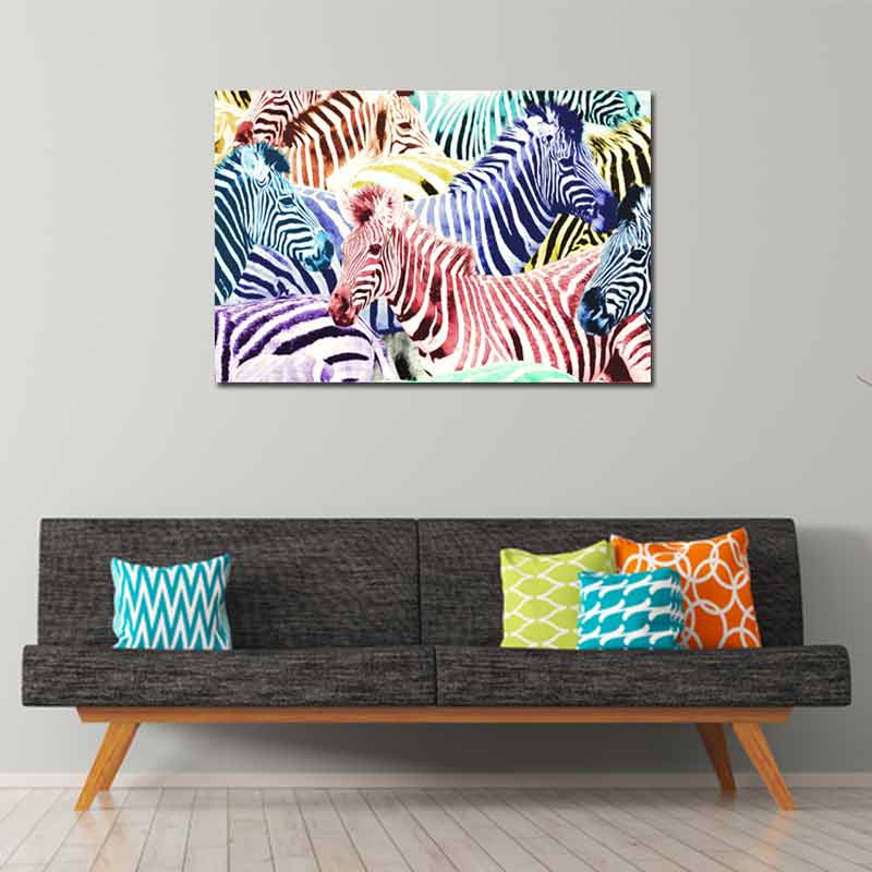 Tableau de décoration Zèbre Multicolore