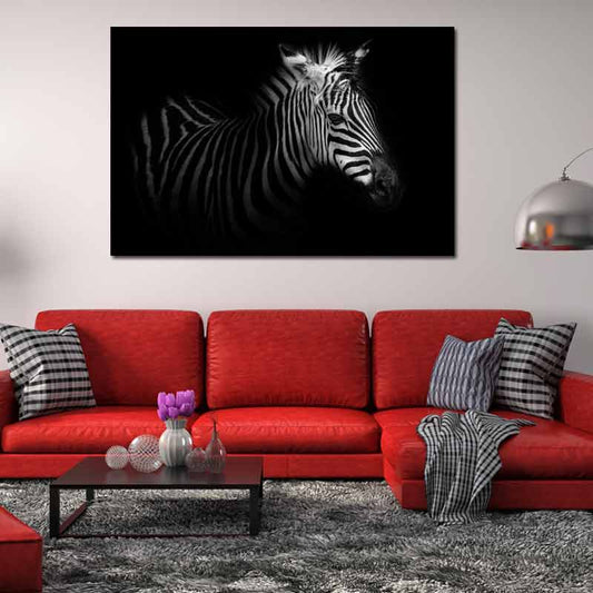 Tableau Zèbre Noir et Blanc