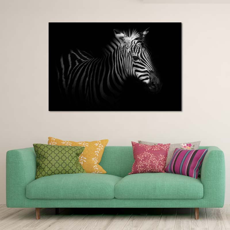 Toile Zèbre Noir et Blanc - TabloDéco.fr