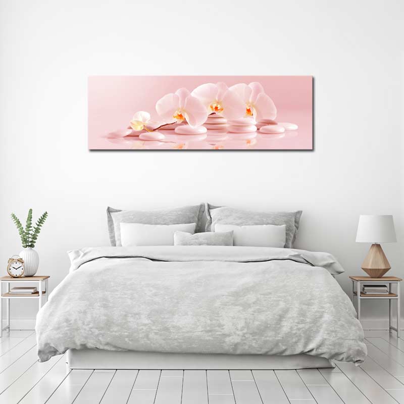 Tableau Zen sur toile avec des Orchidées Roses