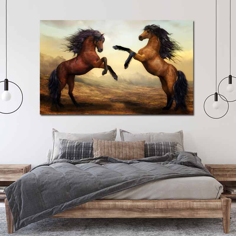 Tableau sur toile avec des Chevaux Modernes