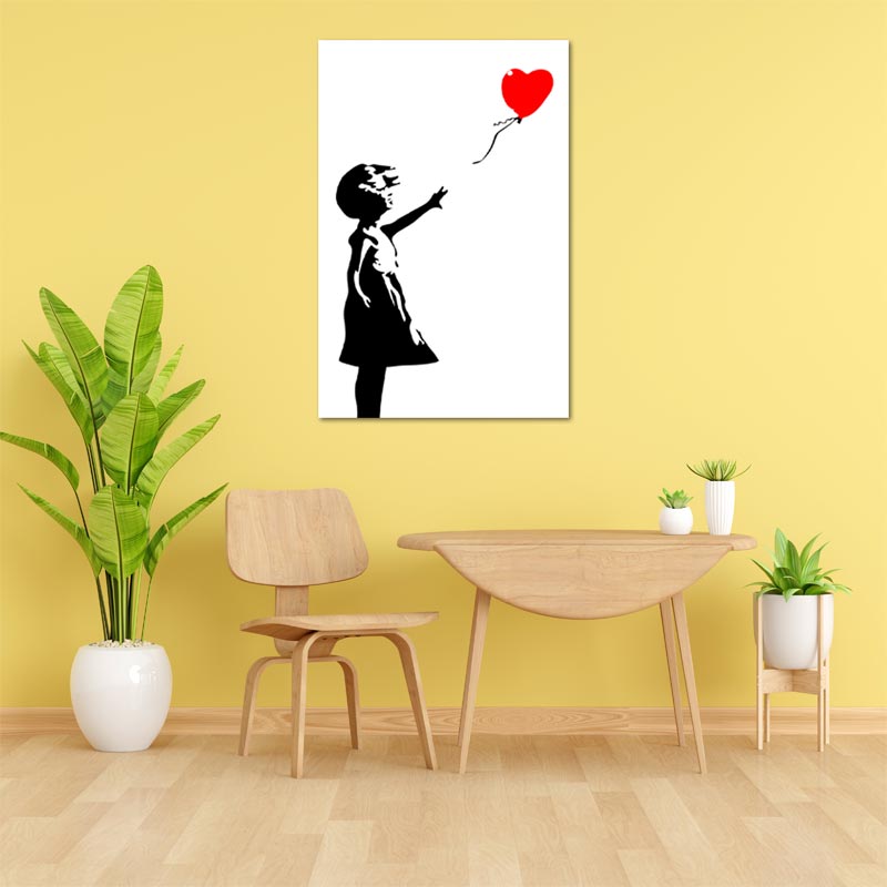 Toile imprimée "Girl with balloon" de Banksy - TabloDéco.fr