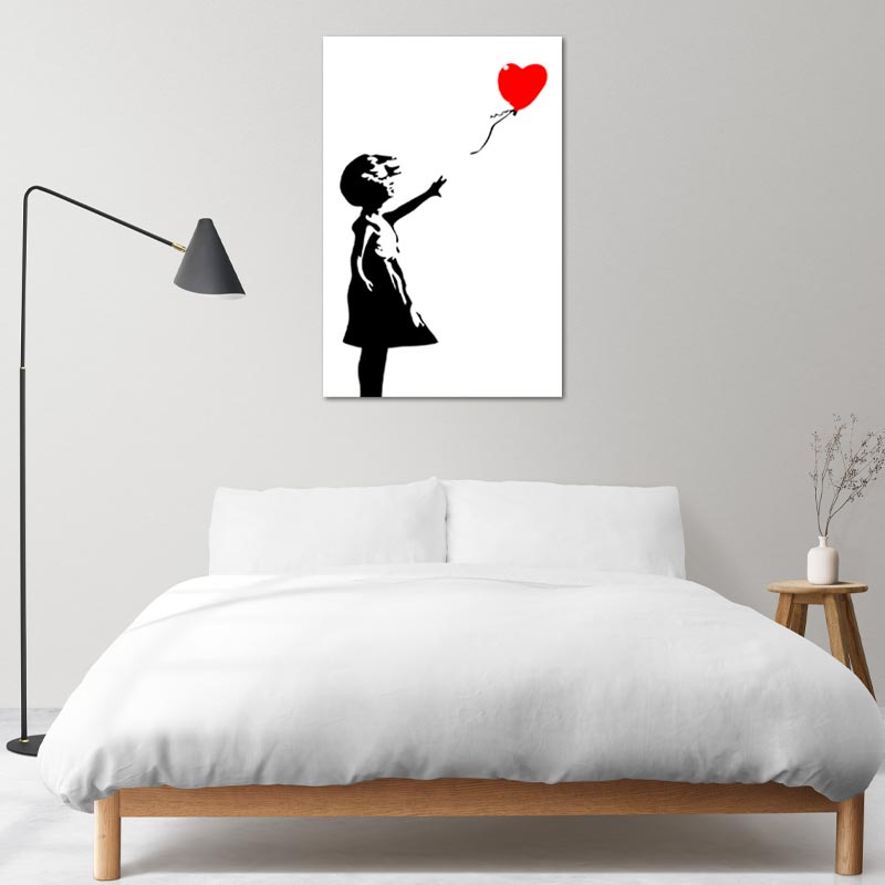 Toile de décoration "Girl with Balloon" de Banksy - TabloDéco.fr
