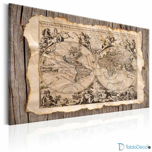 acheter une Toile Décorative Carte du Monde Vintage - TabloDéco.fr