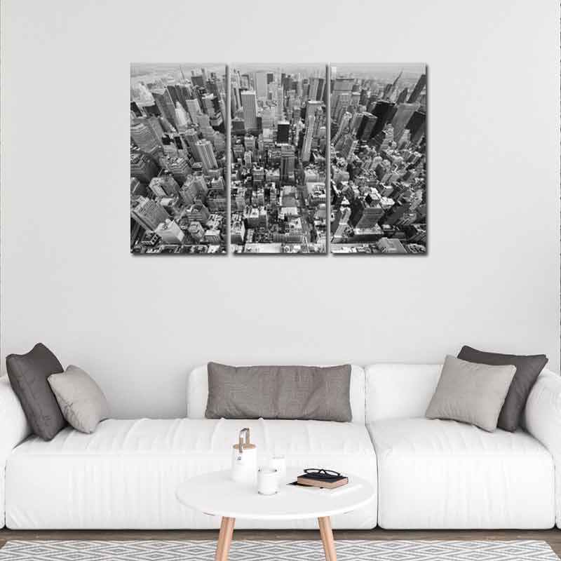 Tableau déco Triptyque New York Noir et Blanc